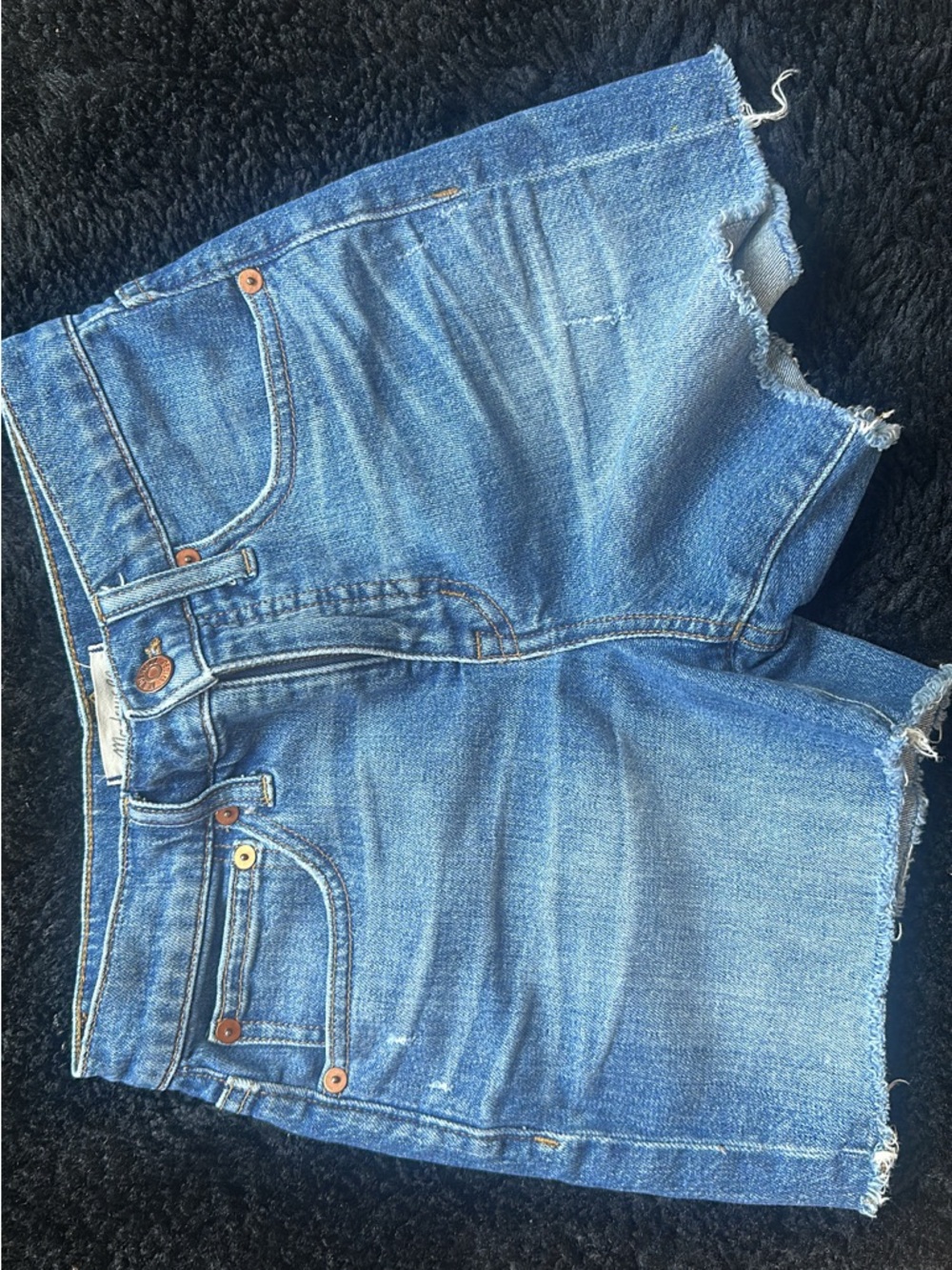Madewell Light Blue Distressed Denim Cutoff Shorts
